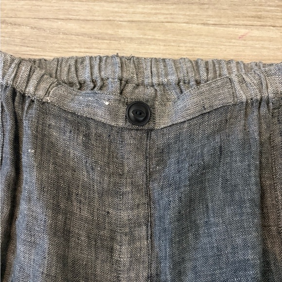 Flax by Jeanne Engelhart Gray Herringbone linen floor length Skirt small - Picture 4 of 7